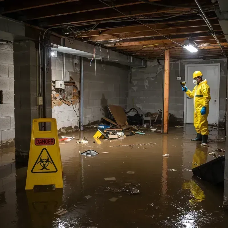 Flooded Basement Electrical Hazard in Robinson, IL Property